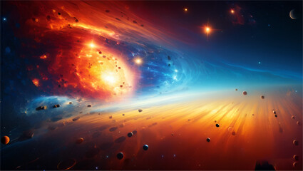 Space galxay with colorful background