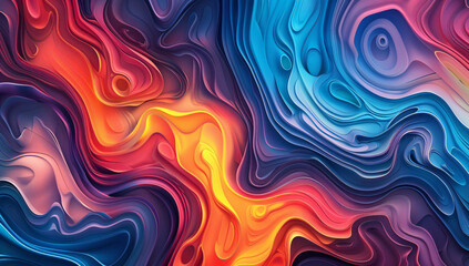 Fototapeta premium Abstract colorful curved shapes in the style of oil painting. Abstract background with soft curves and lines. Vector illustration for design, print on fabric 