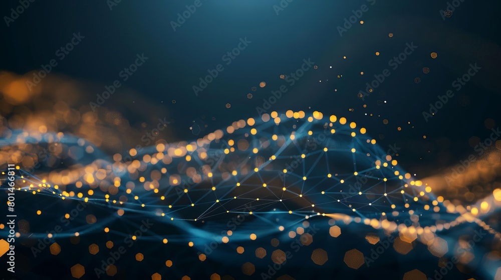 Aufkleber glowing digital connection dots and lines abstract technology network background futuristic illustra