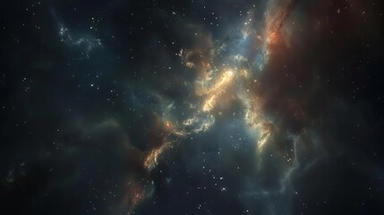 glowing star field and nebula in deep outer space digital concept illustration