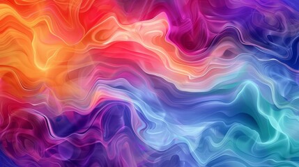 Obraz premium iridescent dreamscape flowing abstract waves in vibrant colors dynamic wallpaper background digital art