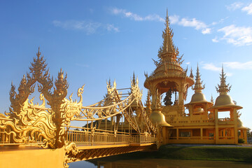 Chiang Rai, Thailand -The magnificent Golden Temple in the Wat Rong Khun complex