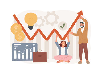 Crisis management isolated concept vector illustration.