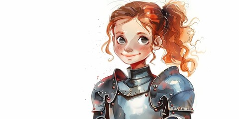 knight girl, medieval illustration, desktop background