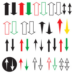 Up and down arrow icon set in generic style. Upward and downward concept