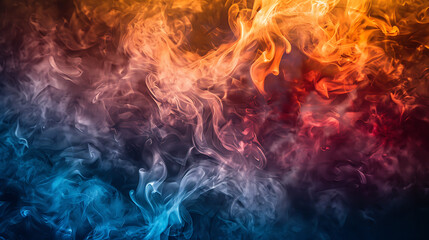 Abstract colorful, multi-colored smoke spreading with Neon effect, bright background
