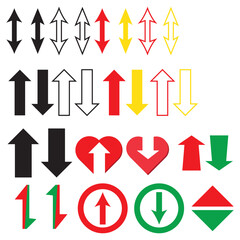 Up and down arrow icon set in generic style. Upward and downward concept