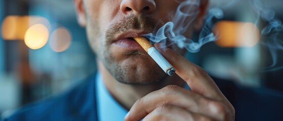 Craft a professional blank mockup with minimalist aesthetics, signifying the commitment to quit smoking and embrace professionalism.