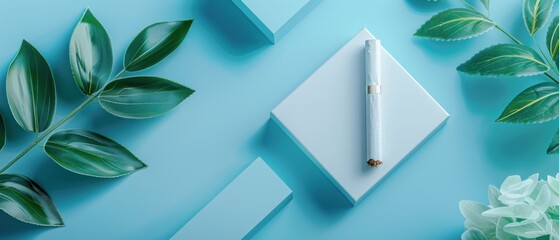 Develop a minimalist, professional blank mockup, advocating the cessation of smoking as a hallmark of true professionalism.