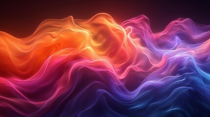 Obraz premium Create a seamless looping animation of a glowing, abstract, colorful, flowing, wavy pattern