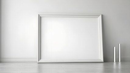 Empty mockup frame with white wall 