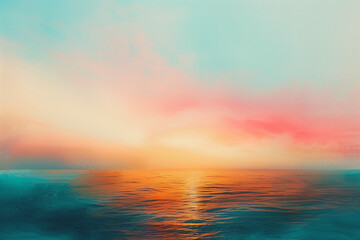 Obraz premium Abstract of Colorful Horizon Over the Ocean at Sunrise