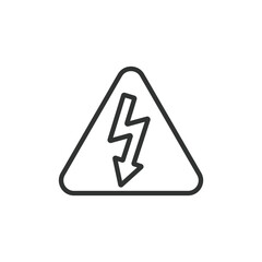 Alert Electrical, in line design. Alert, Warning, Electrical, Hazard, Danger, Caution, Safety, Electricity on white background vector. Alert Electrical editable stroke icon.