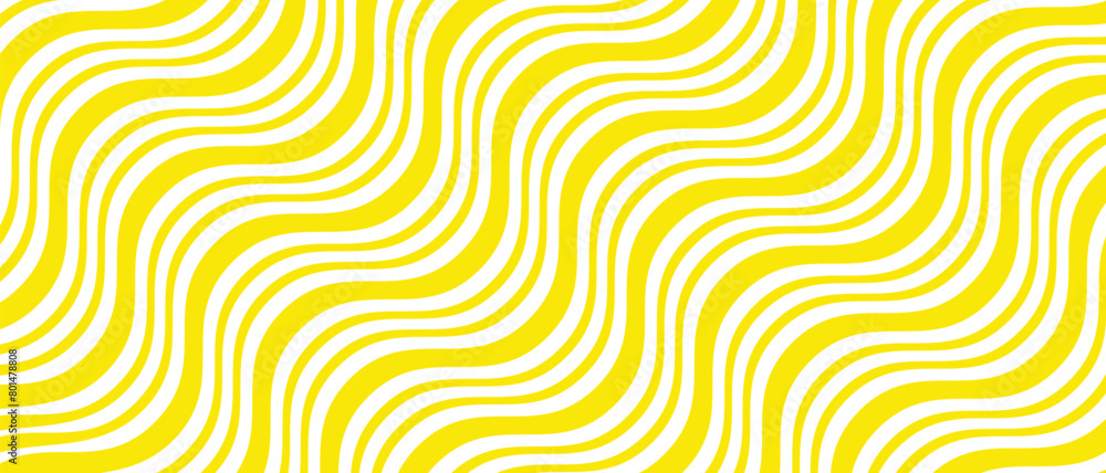 Poster abstract geometric yellow diagonal wave line pattern art.