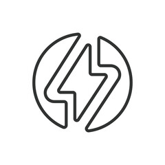 Flash, in line design. Flash, lighting, speed, photography on white background vector. Flash editable stroke icon.