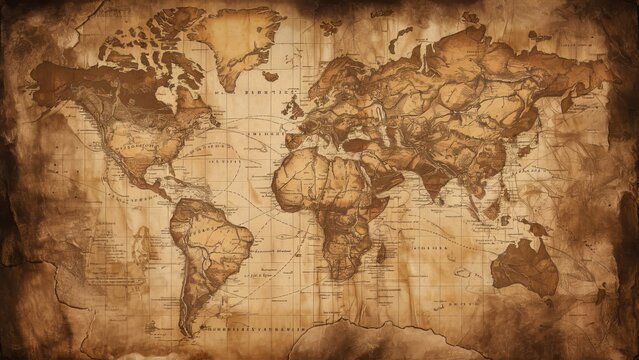 a nostalgic and evocative texture reminiscent of vintage maps on aged paper. the essence of exploration and adventure with subtle imperfections and weathered edges