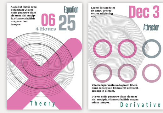 A4 Flyer 3D Geometric Wireframe Shape Simple Layout Science Event