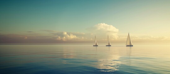 background with sailboats in the sea.