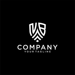 NB shield letter logo design template.