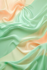 Mint green and peach wave abstract, fresh and lively, perfect for spring and summer collections