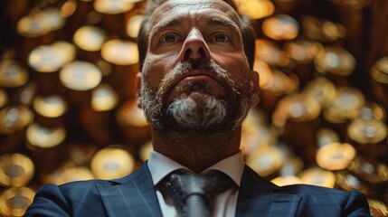 Professional Man in Suit and Tie With Beard. Generative AI