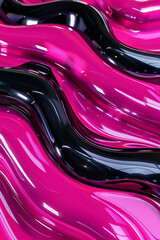 Neon bright pink and glossy black waves, vibrant and modern for trendy fashion outlets