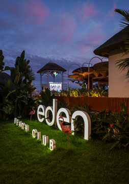  Eden Beach Club gay-favorite beach club that with good music, friendly service and great atmosphere at Bajondillo Beach in Torremolinos. Costa del Sol, Spain