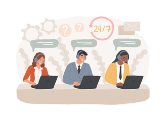 Call center isolated concept vector illustration.