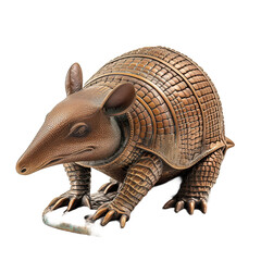 Armadillo Sculpture on white background,png
