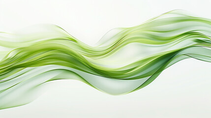 Pistachio green wave abstract, light and refreshing pistachio green wave flowing on a white background.