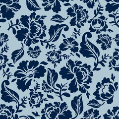 Flowers pattern, floral illustration. Fabric design.