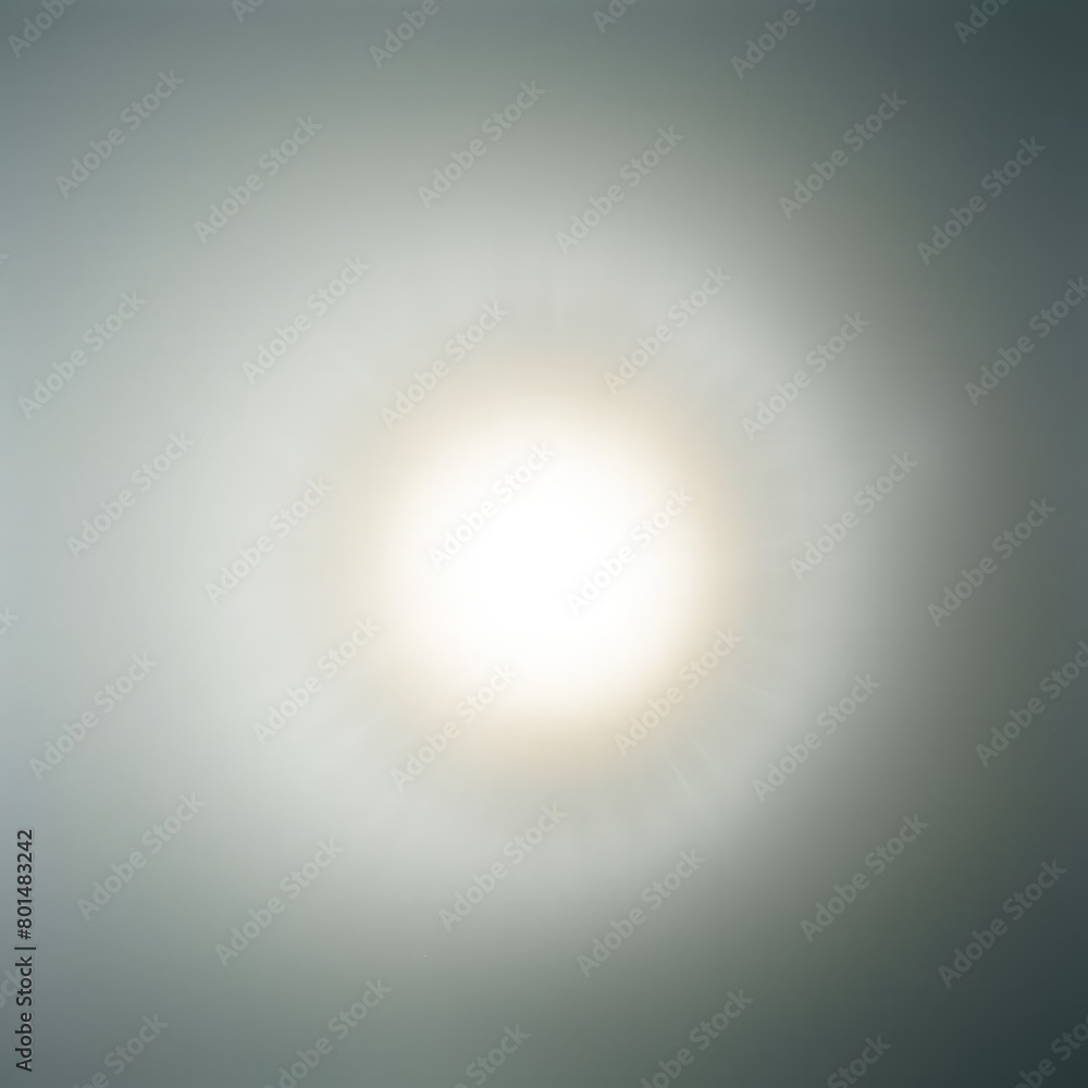 Aufkleber a white sun is shining through a cloudy sky. the sun is the center of the image and the sky is the b