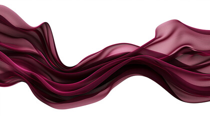 Rich burgundy wave illustration, deep and luxurious rich burgundy wave on a white backdrop.