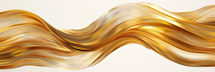 Royal gold wave abstract, luxurious and rich royal gold wave flowing smoothly on a white background.