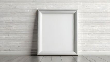 Empty Mockup frame with white wall background 