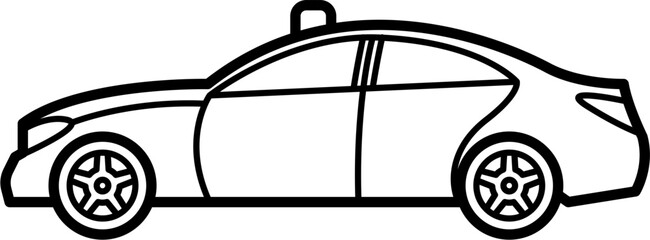Police Car Vector Outline Illustration © panadesignteam