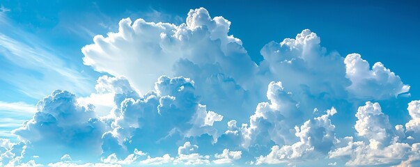 blue sky with white cumulus clouds