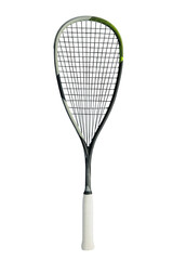 Cutout of an isolated white squash racket with the transparent png	