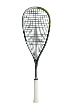 Cutout of an isolated white squash racket with the transparent png	