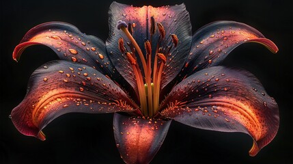   A macro shot of a bloom with dew-kissed petals and an enchanting core