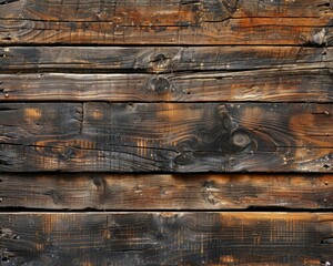 A wooden background with a lot of texture and grain. The wood is dark brown and has a rustic feel - obrazy, fototapety, plakaty