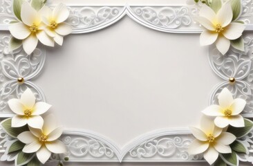 beautiful wedding background with flowers and frame, wedding invitation