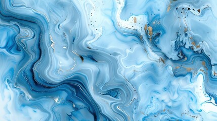 Obraz premium A detailed image of a blue-white marble with a black-gold vein at its base