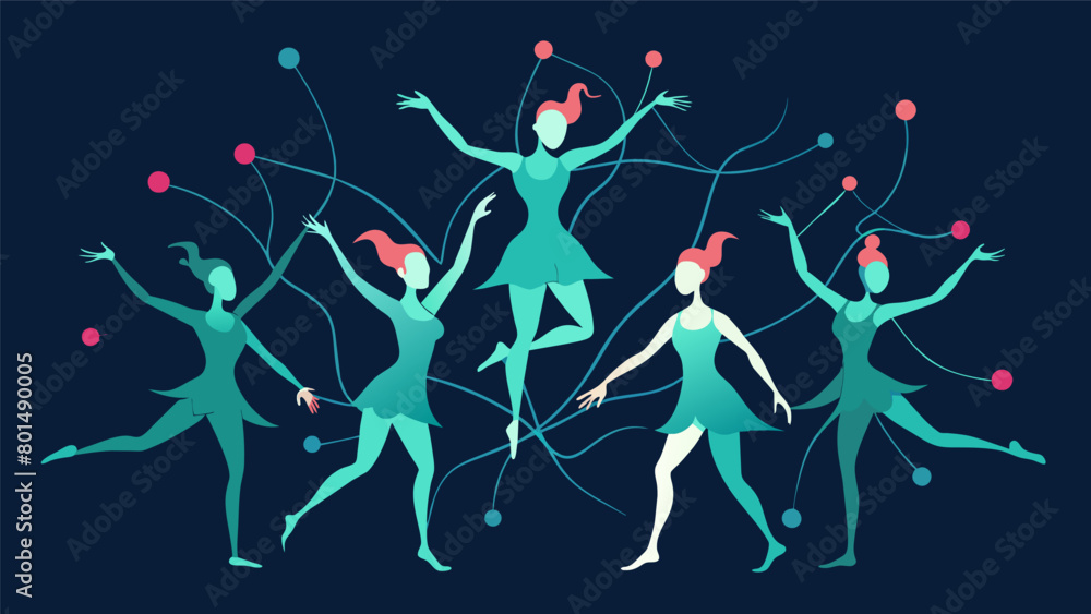 Aufkleber a beautifully choreographed dance with each dancer embodying a synapse and their movements depicting