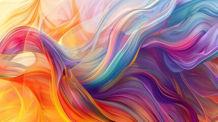 Fototapeta premium organic abstract wallpaper design with flowing lines and vibrant colors digital illustration background