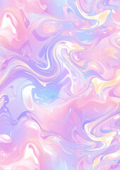 Fototapeta na wymiar Metallic foil liquid swirl pattern background in pastel tones