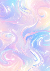 Fototapeta premium Metallic foil liquid swirl pattern background in pastel tones