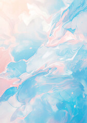 Pastel marble texture with soft swirls of pink and blue