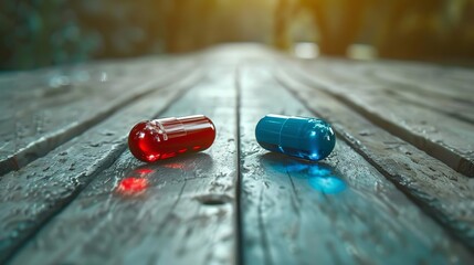 philosophical red pill or blue pill concept truth vs illusion choice