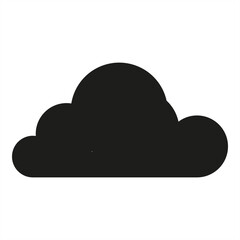 Simple black cloud silhouette icon - stock vector